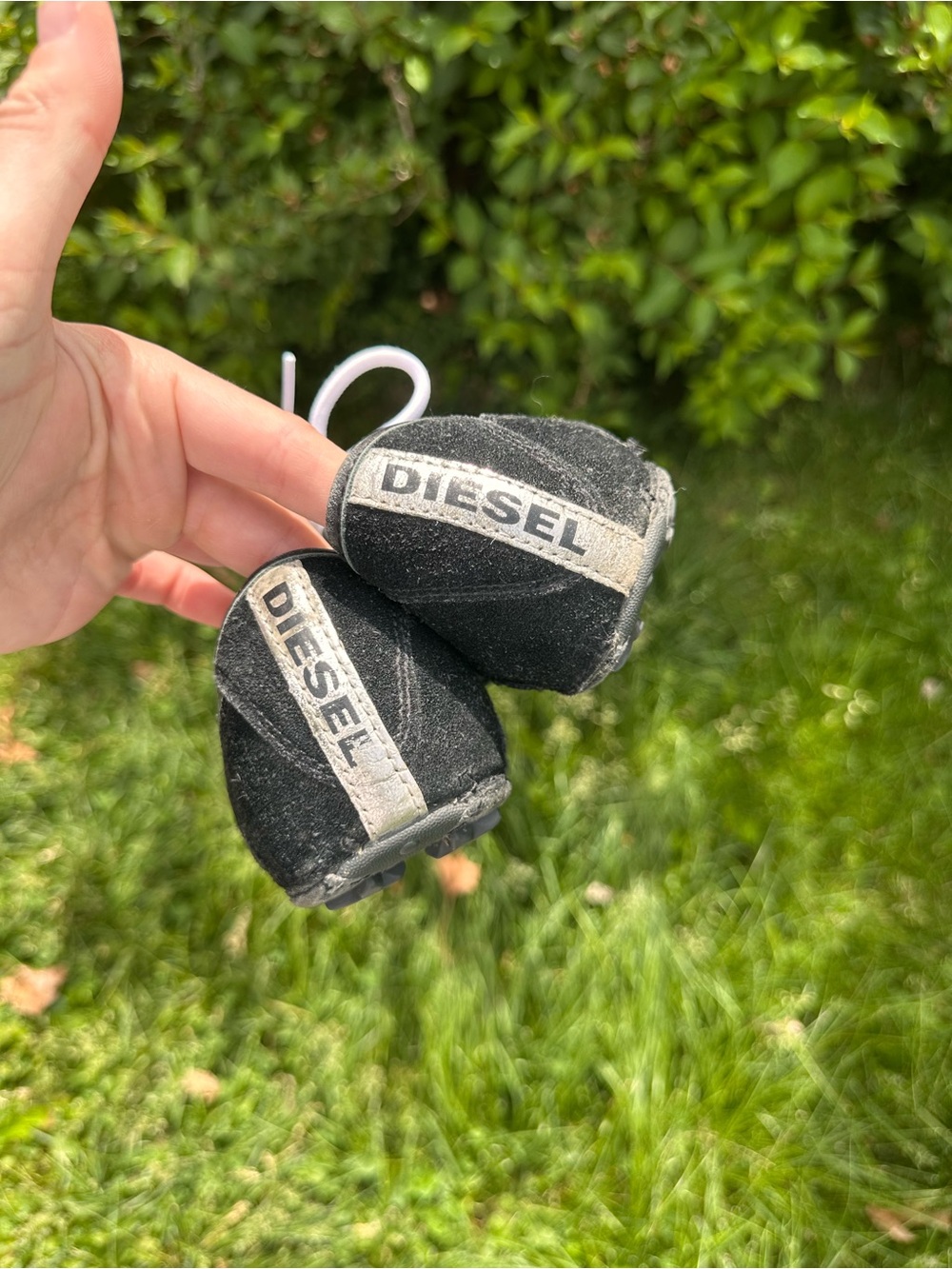 Diesel Black Sneakers with Silver Logo Stripe